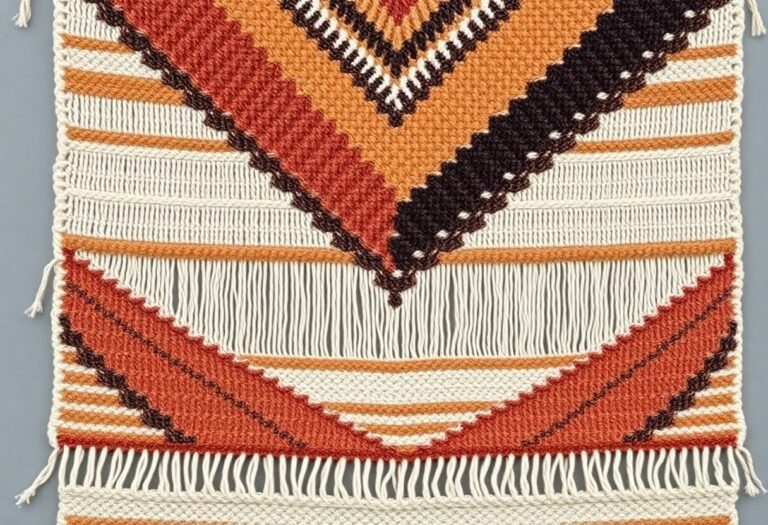 Técnicas de franjas longas para tapeçarias boho chic feitas à mão em lã natural
